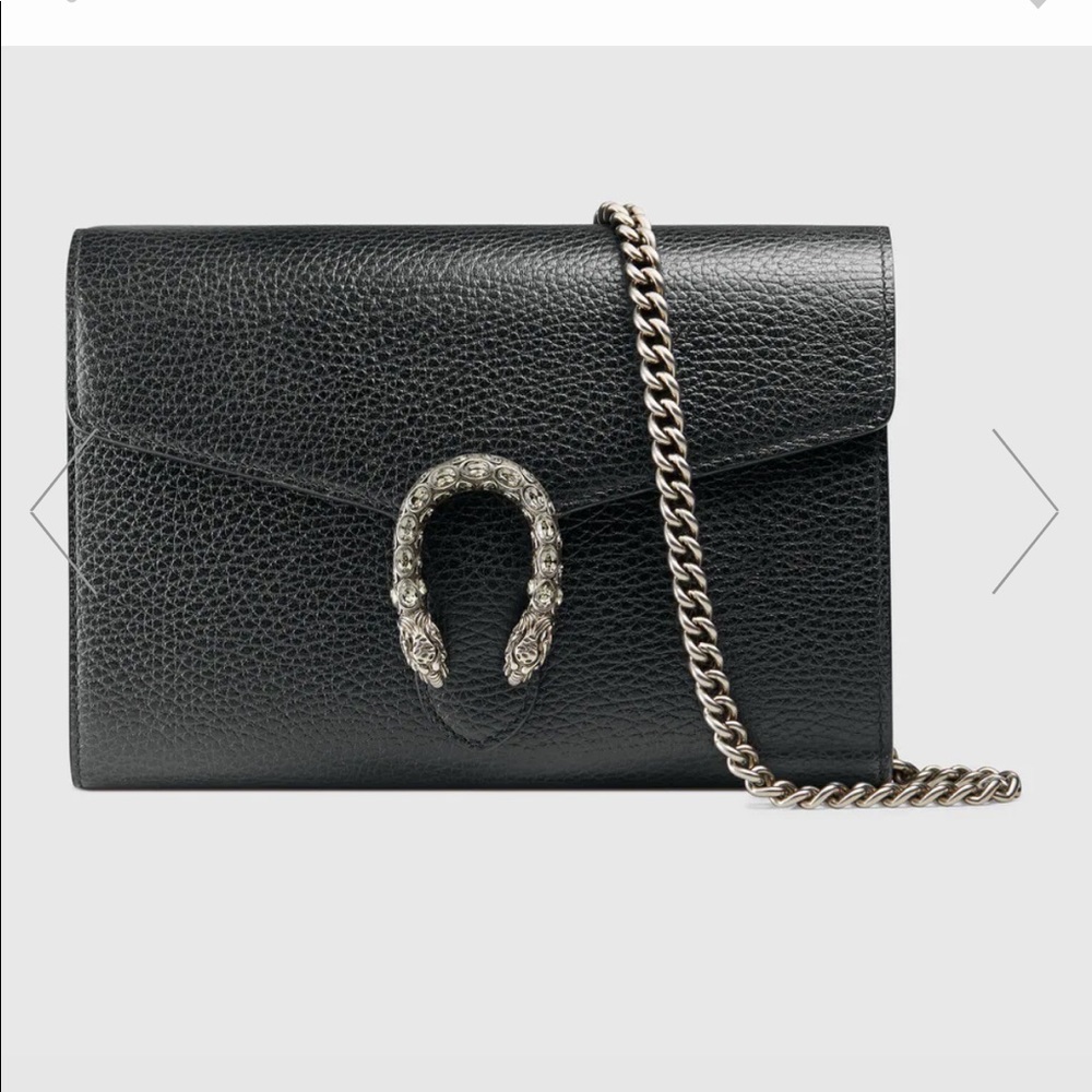 Gucci dionysus leather mini chain bag In Black